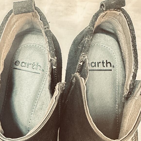 Earth Conway Maple Leather 9M Women's Black Zipper Ankle & Booties Boots - Picture 8 of 9